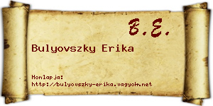 Bulyovszky Erika névjegykártya